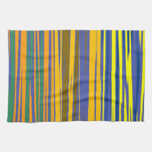Abstract Colourful Stripes Pattern Tea Towel