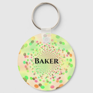 Abstract Colourful Swirly Dots Key Ring