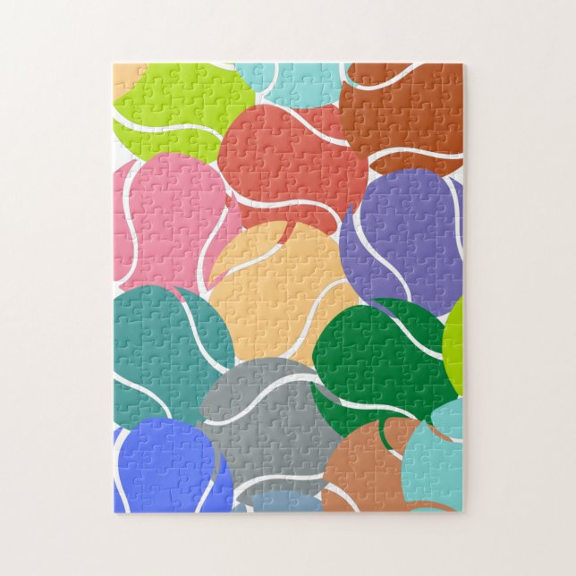 Abstract Colourful Tennis Balls Pattern Sport Them Jigsaw Puzzle (Vertical)