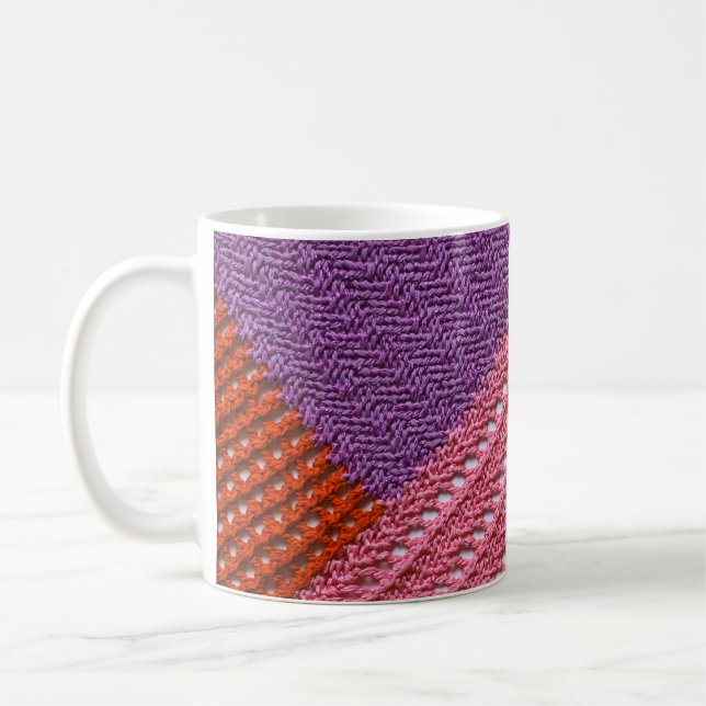 Abstract colourful texture knitted by spokes.Knitt Coffee Mug (Left)