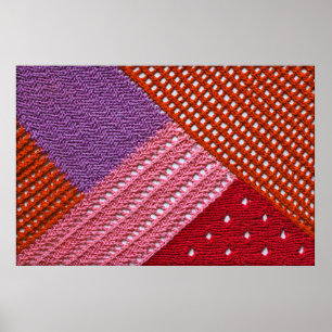 Abstract colourful texture knitted by spokes.Knitt Poster