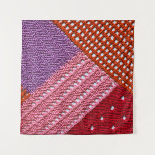 Abstract colourful texture knitted by spokes.Knitt Tapestry