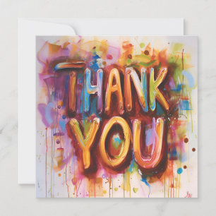 Abstract colourful thank you card
