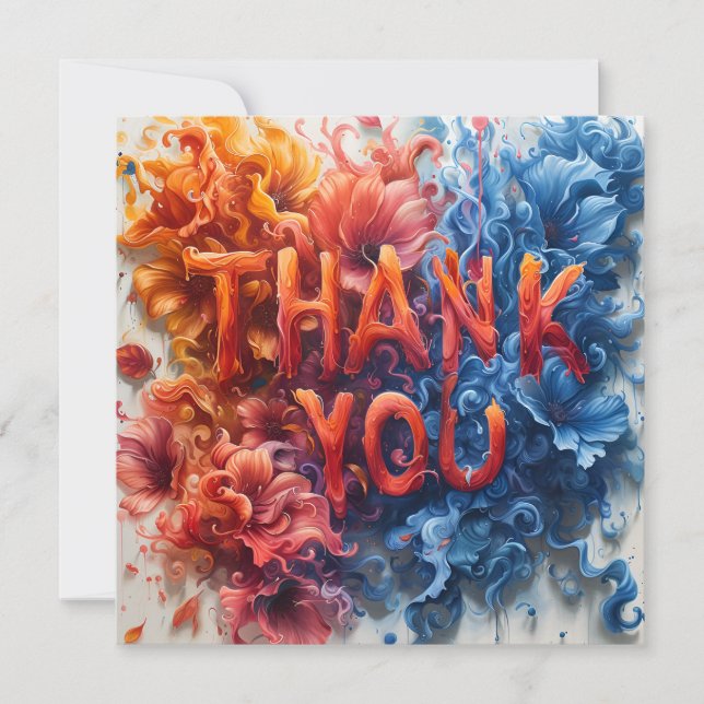 Abstract colourful  thank you card (Front)