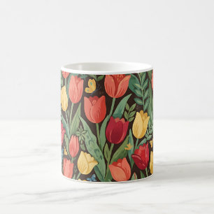 Abstract Colourful Tulips Butterflies Coffee Mug