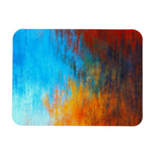 Abstract colourful turquoise blue, orange and red magnet