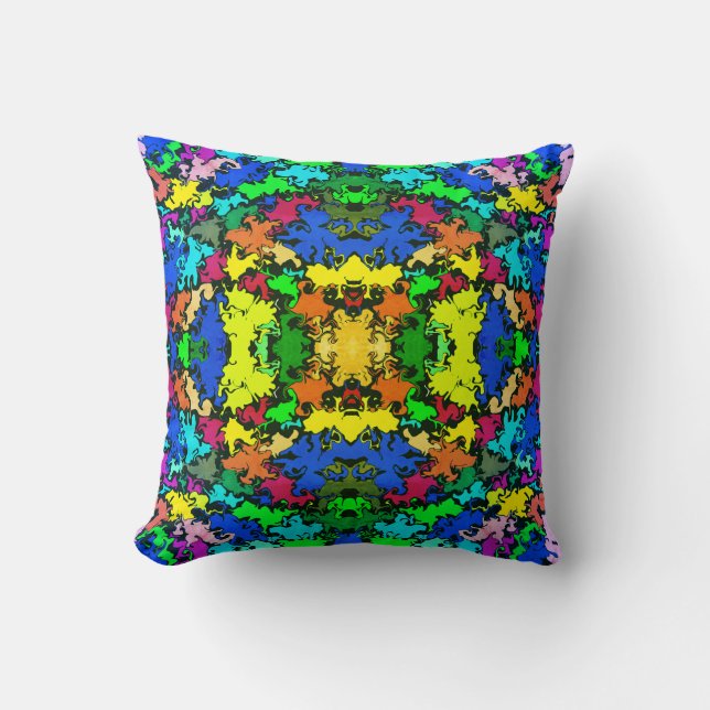 Abstract Colourful Twirl / Mirror / Greenleaf / Cushion (Front)