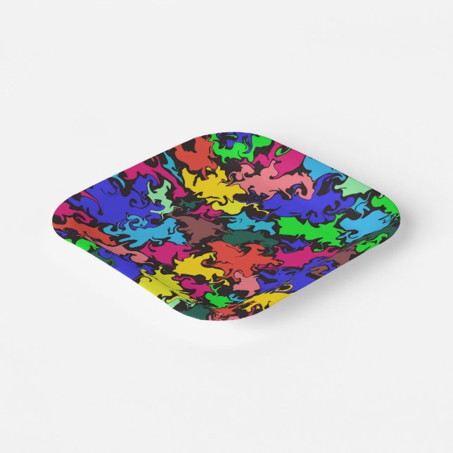 Abstract Colourful Twirl /  Paper Plate (Angled)
