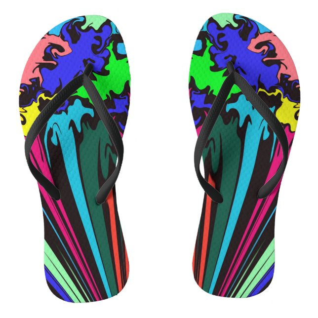 Abstract Colourful Twirl / Pinched / Jandals (Footbed)