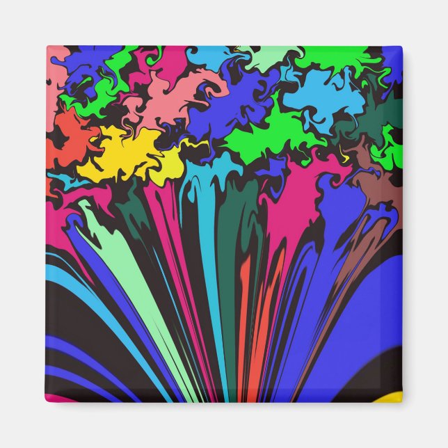 Abstract Colourful Twirl / Pinched / Magnet (Front)