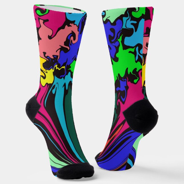 Abstract Colourful Twirl / Pinched / Socks (Angled)