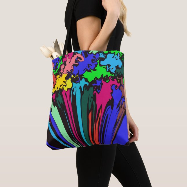 Abstract Colourful Twirl / Pinched / Tote Bag (Close Up)