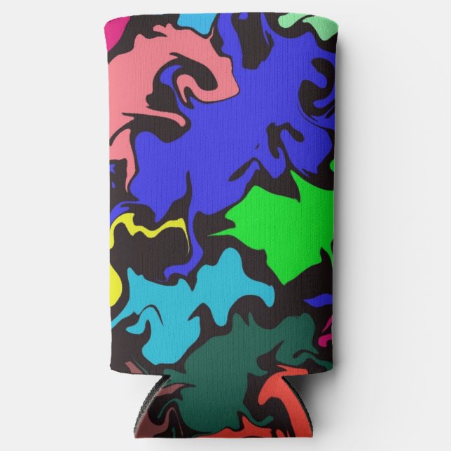 Abstract Colourful Twirl /  Seltzer Can Cooler (Front)