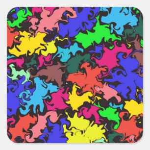 Abstract Colourful Twirl / Square Sticker