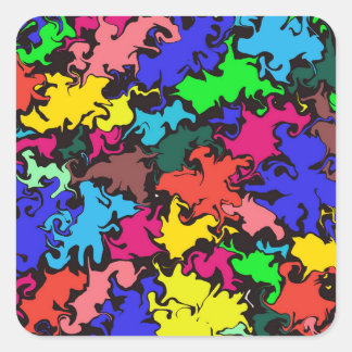 Abstract Colourful Twirl /  Square Sticker