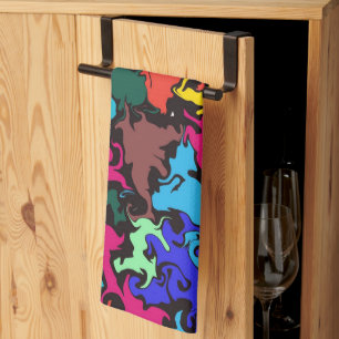 Abstract Colourful Twirl / Tea Towel