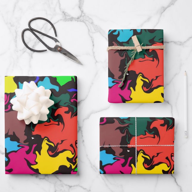Abstract Colourful Twirl /  Wrapping Paper Sheet (Front)