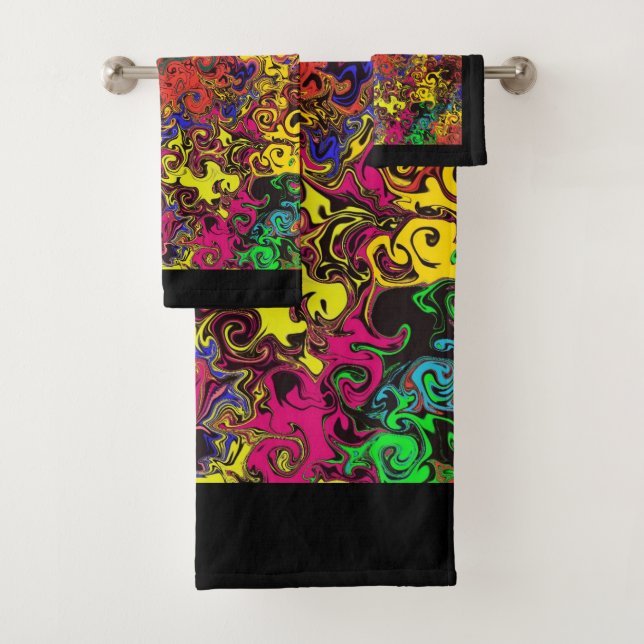 Abstract Colourful Twirlers / Bath Towel Set (Insitu)