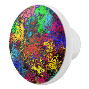Abstract Colourful Twirlers / Ceramic Knob
