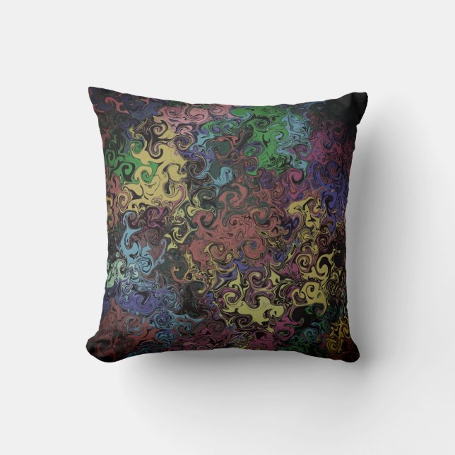 Abstract Colourful Twirlers / Fog / Cushion (Front)