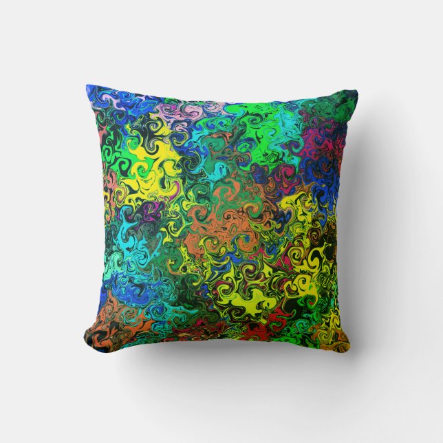 Abstract Colourful Twirlers / Greenleaf / Cushion (Front)