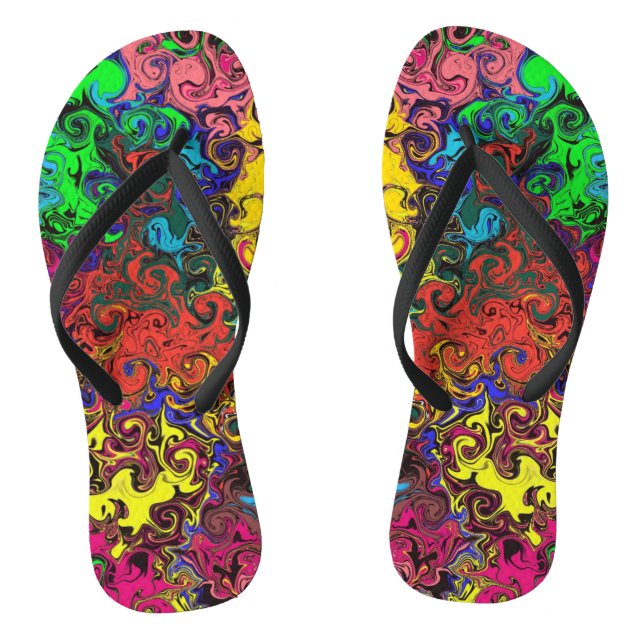 Abstract Colourful Twirlers / Jandals (Footbed)