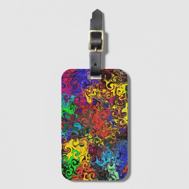 Abstract Colourful Twirlers / Luggage Tag (Front Vertical)