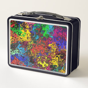 Abstract Colourful Twirlers / Metal Lunch Box