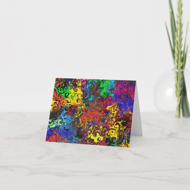 Abstract Colourful Twirlers / Note Card (Front)