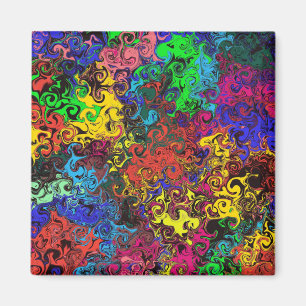 Abstract Colourful Twirlers / Office Magnet