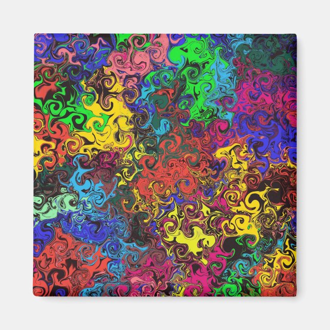 Abstract Colourful Twirlers / Office Magnet (Front)