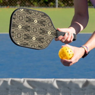 Abstract Colourful Twirlers P & P Half Brick Sepia Pickleball Paddle