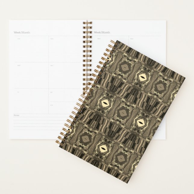 Abstract Colourful Twirlers P & P Half Brick Sepia Planner (Display)