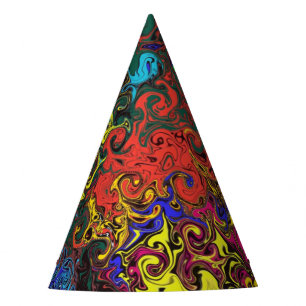 Abstract Colourful Twirlers / Party Hat