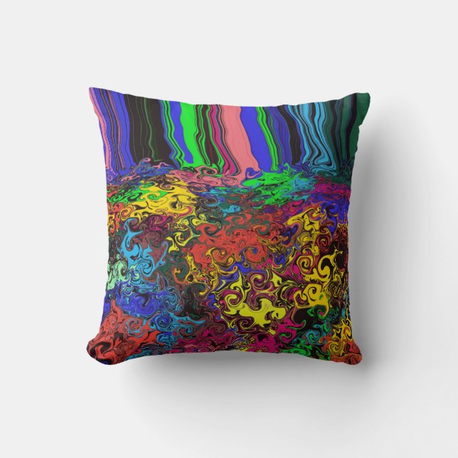 Abstract Colourful Twirlers / Pushed / Cushion (Front)