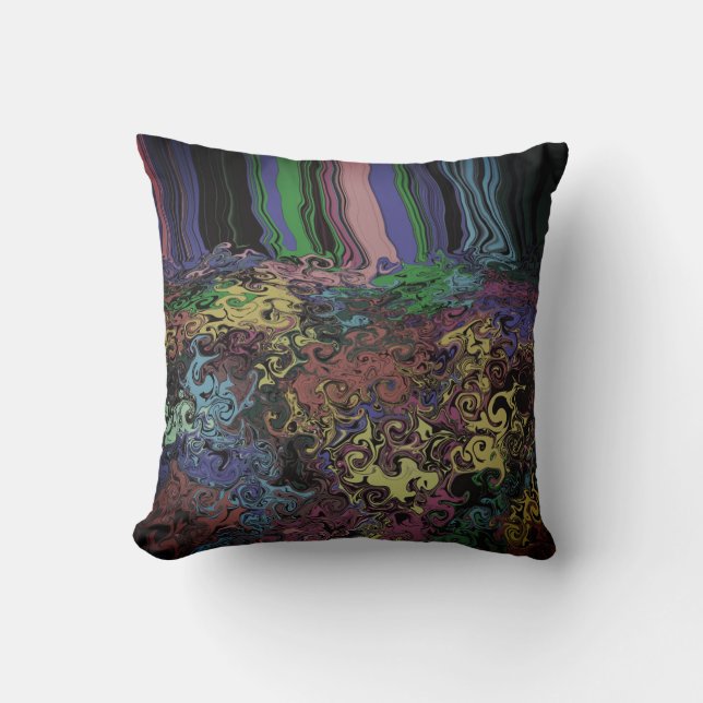Abstract Colourful Twirlers / Pushed / Fog / Cushion (Front)