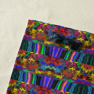 Abstract Colourful Twirlers / Pushed / Half Drop / Beach Towel