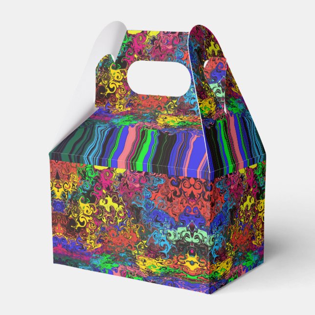 Abstract Colourful Twirlers / Pushed / Half Drop / Favour Box (Front Side)