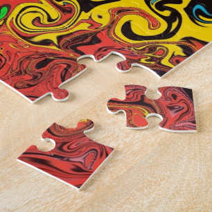 Abstract Colourful Twirlers / Pushed / Jigsaw Puzzle