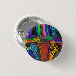 Abstract Colourful Twirlers / Pushed & Pinched / 3 Cm Round Badge