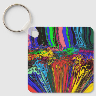 Abstract Colourful Twirlers / Pushed & Pinched / Key Ring