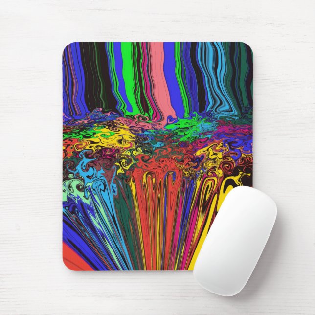 Abstract Colourful Twirlers / Pushed & Pinched / Mouse Pad (With Mouse)