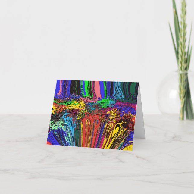 Abstract Colourful Twirlers / Pushed & Pinched / Note Card (Front)