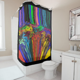 Abstract Colourful Twirlers / Pushed & Pinched / Shower Curtain