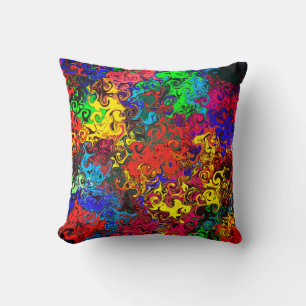 Abstract Colourful Twirlers / Sangria / Cushion