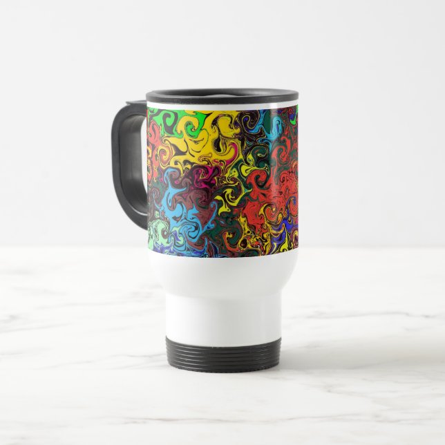 Abstract Colourful Twirlers / Travel Mug (Front Left)