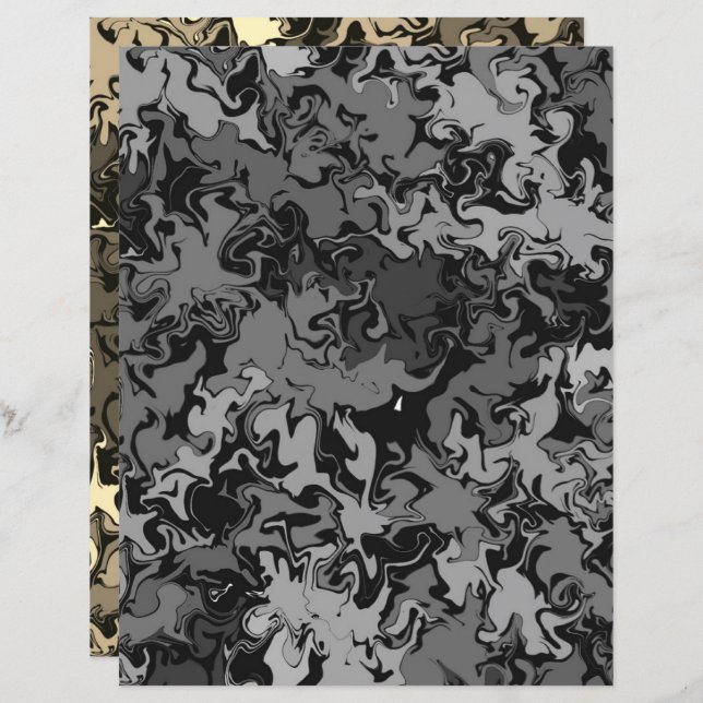 Abstract Colourful Twirls / Filters Scrapbook Pape (Front/Back)