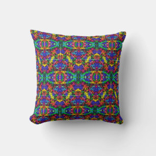 Abstract Colourful Twirls / Half Brick / Cushion
