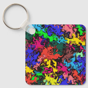 Abstract Colourful Twirls /  Key Ring