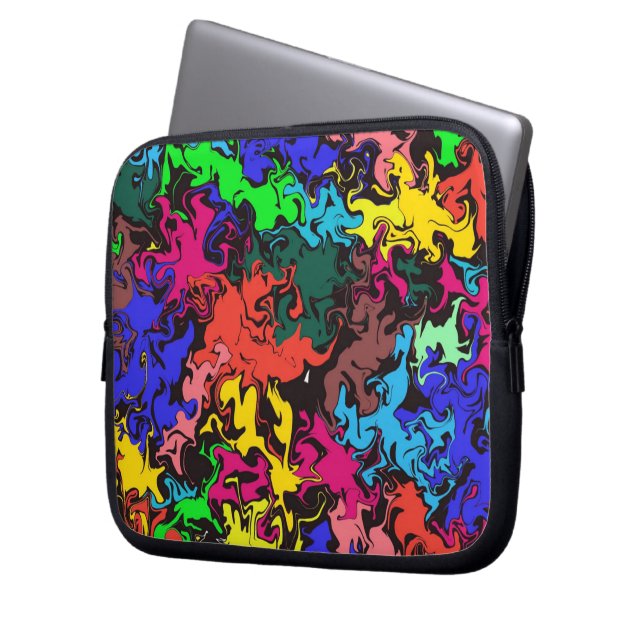 Abstract Colourful Twirls /  Laptop Sleeve (Front Left)